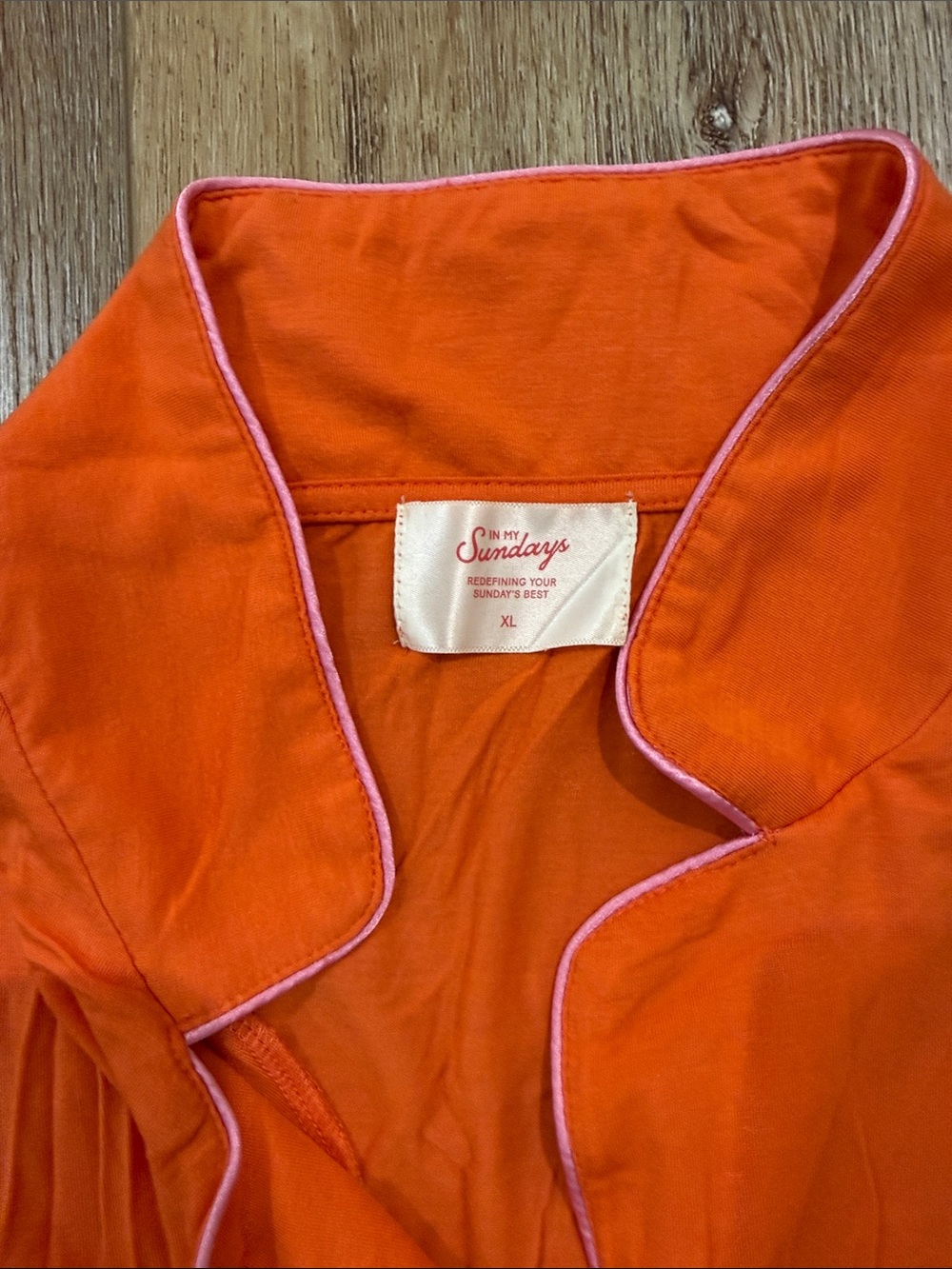 In My Sundays Orange Pajama set Size XL - Picture 2 of 5